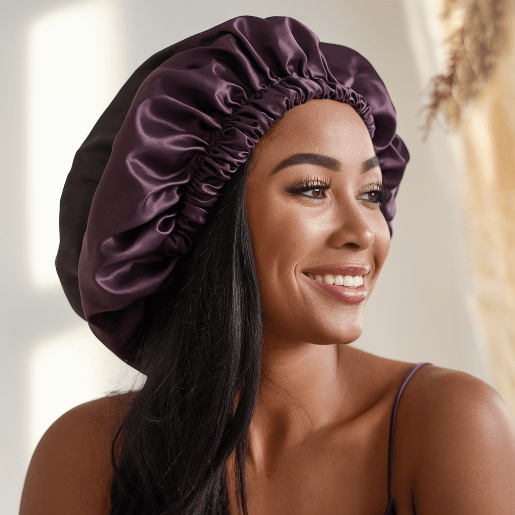 Wearing Bonnet For Afro Hair Satin Reversible African Hair Bonnet