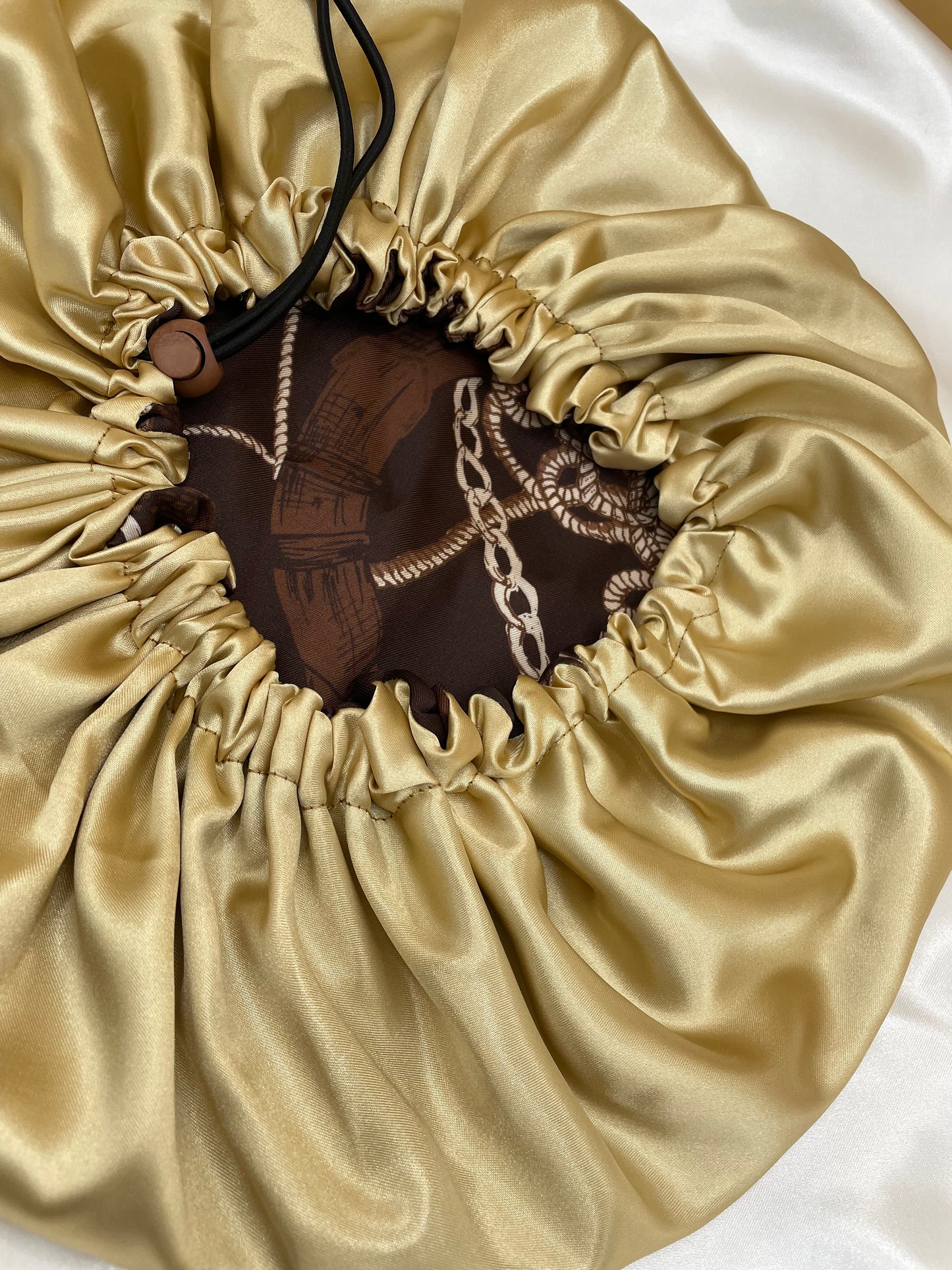 Golden Chain - Drawstring Satin Bonnet