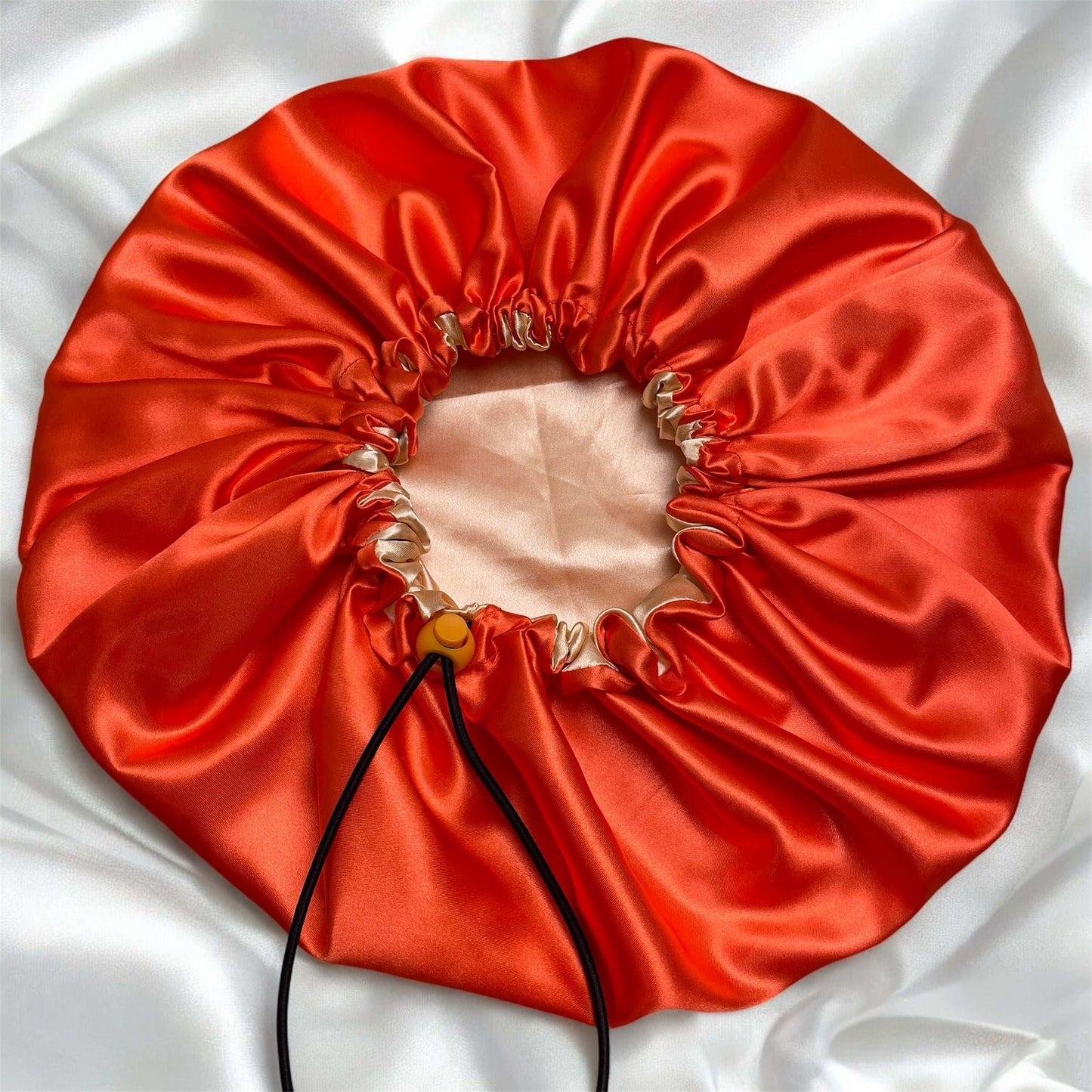 Golden Apricot - Drawstring Satin Bonnet