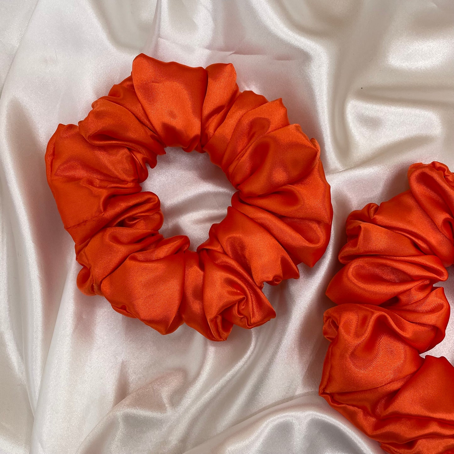 Sunset Ember - Extra Large Satin Scrunchie (Orange)