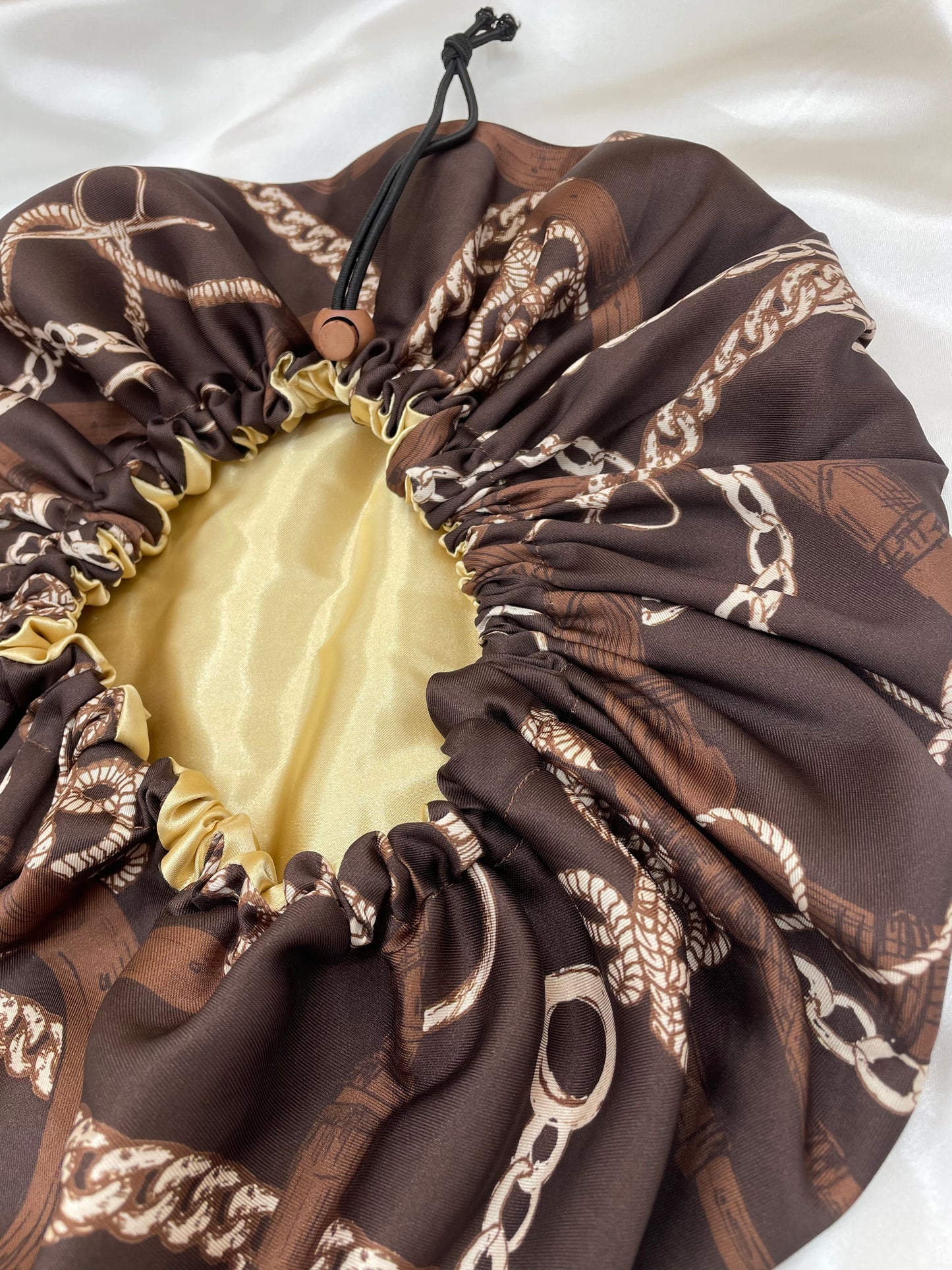Golden Chain - Drawstring Satin Bonnet