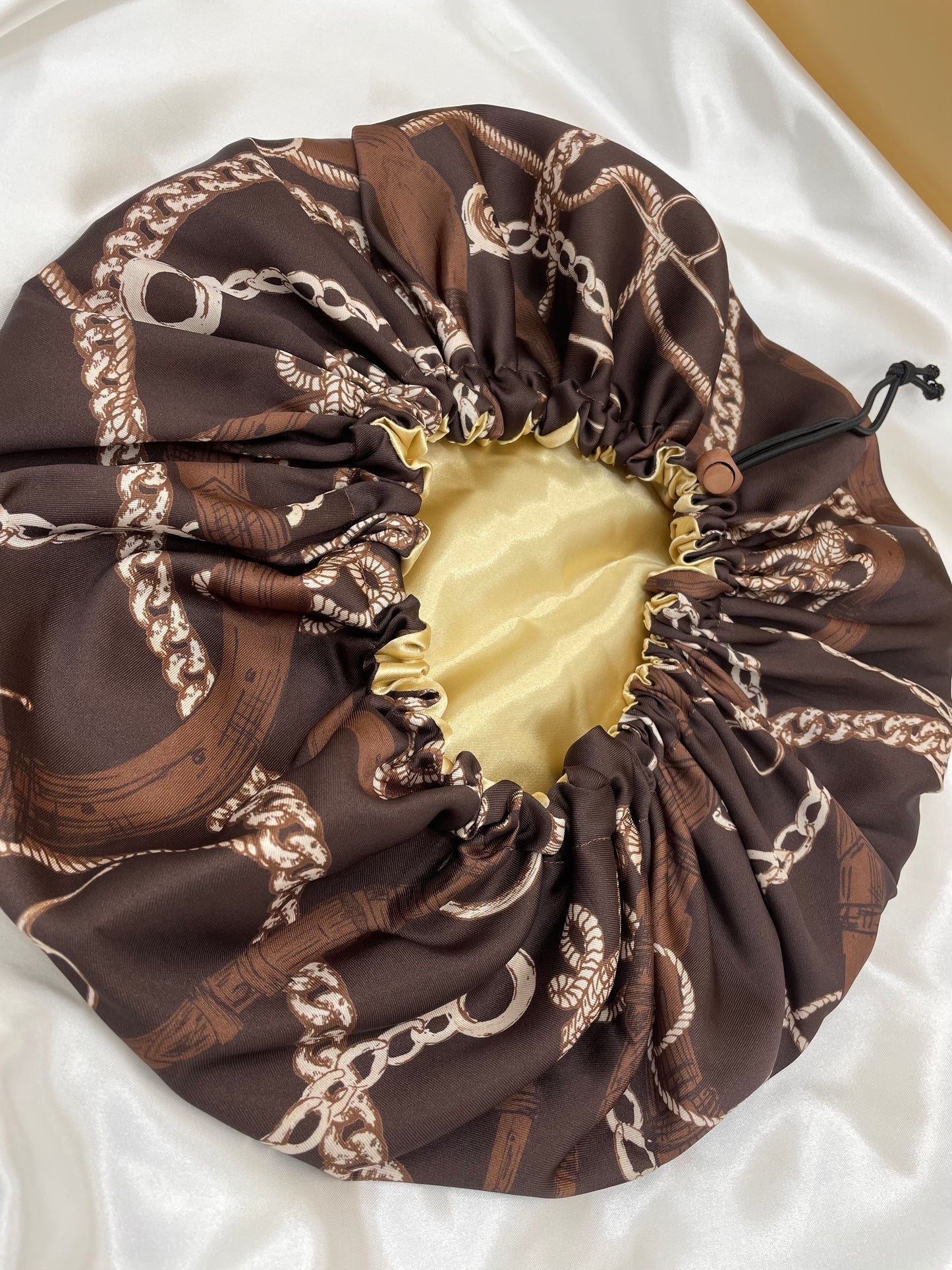 Golden Chain - Drawstring Satin Bonnet