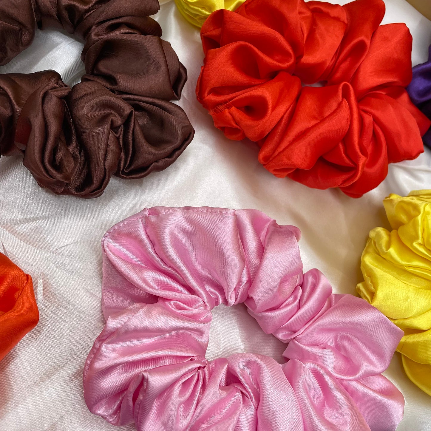 Luxury Satin Scrunchies | Eco-Friendly Hair Ties - Pack of 5