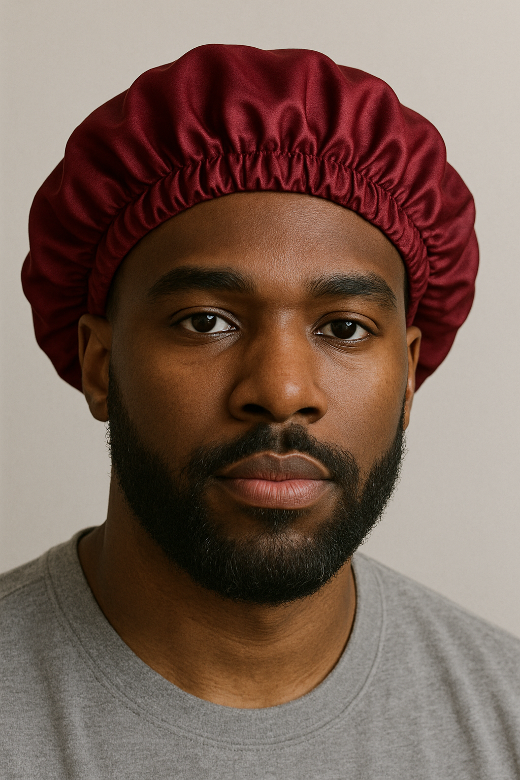 Men’s Satin Hair Bonnet – Adjustable, Drawstring, Breathable, Protective for Waves & Curly Hair