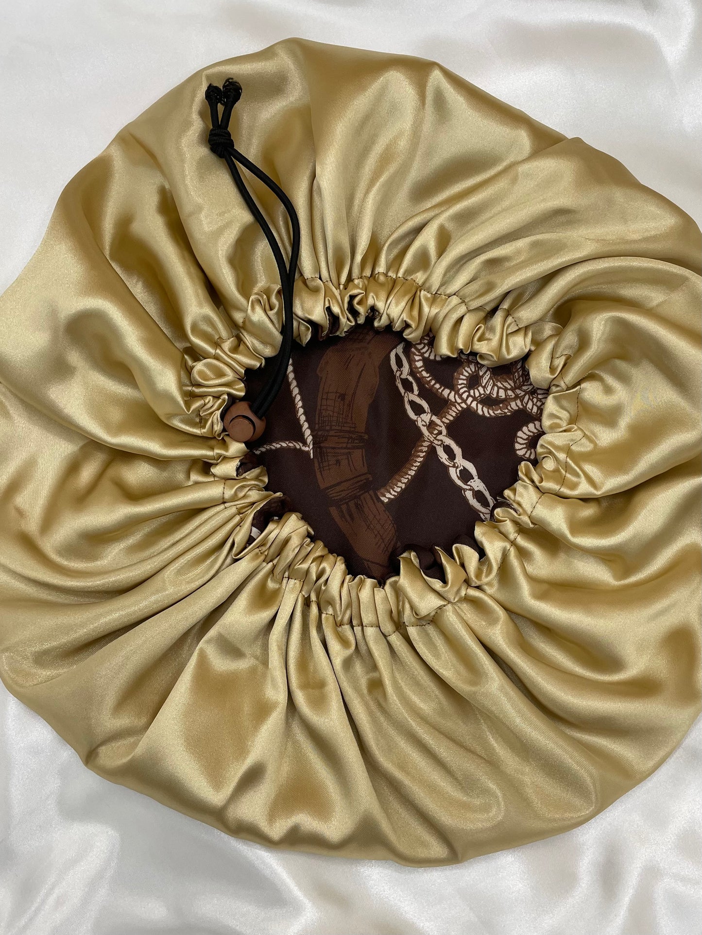 Golden Chain - Drawstring Satin Bonnet