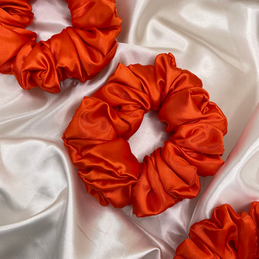 Sunset Ember - Extra Large Satin Scrunchie (Orange)