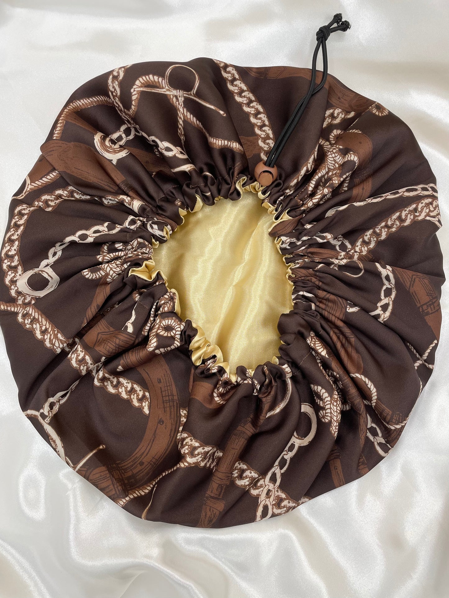 Golden Chain - Drawstring Satin Bonnet