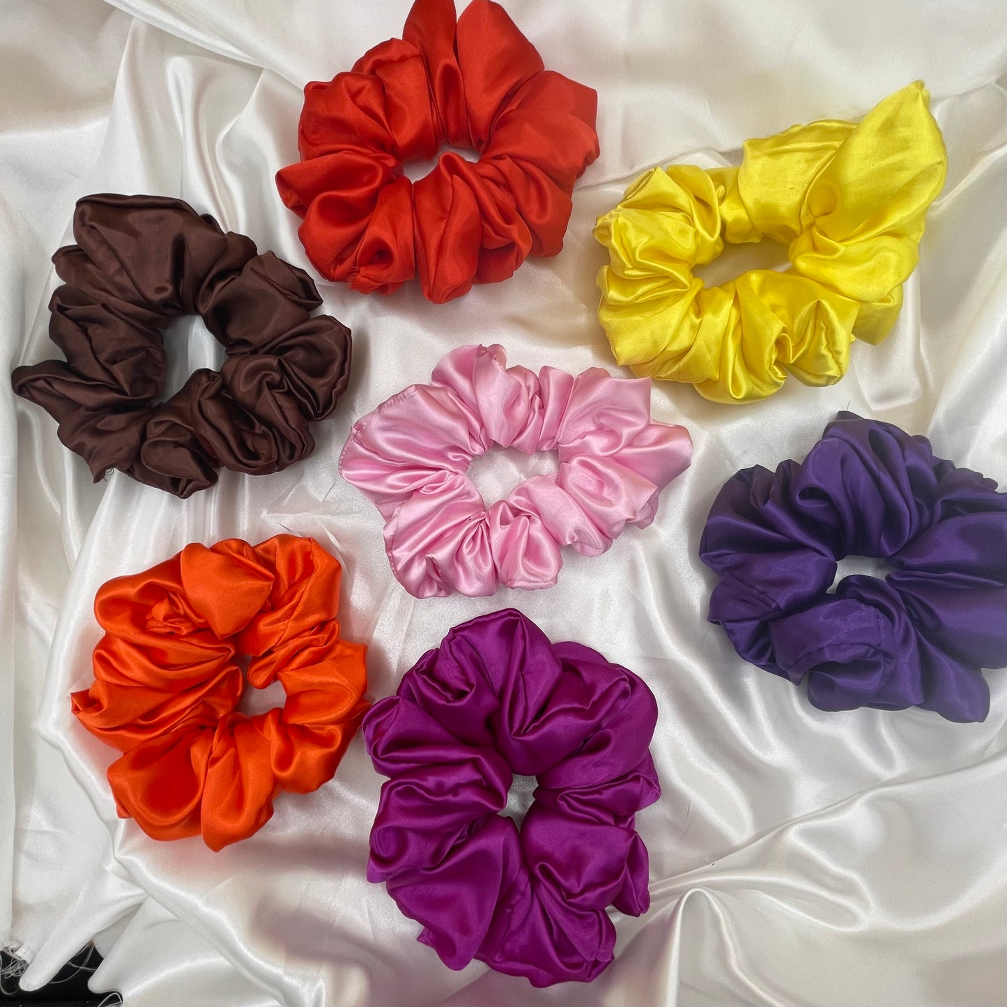 Luxury Satin Scrunchies | Eco-Friendly Hair Ties - Pack of 5