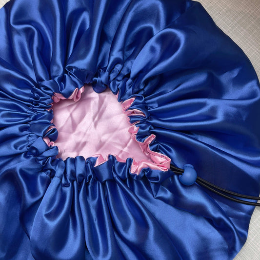 Royal Blush – Reversible Satin Drawstring Bonnet