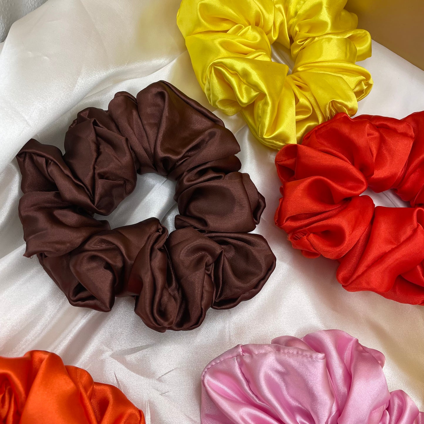Luxury Satin Scrunchies | Eco-Friendly Hair Ties - Pack of 5