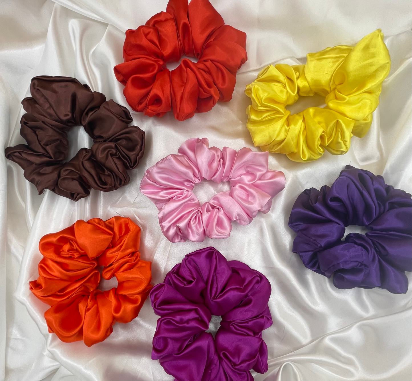Luxury Satin Scrunchies | Eco-Friendly Hair Ties - Pack of 5