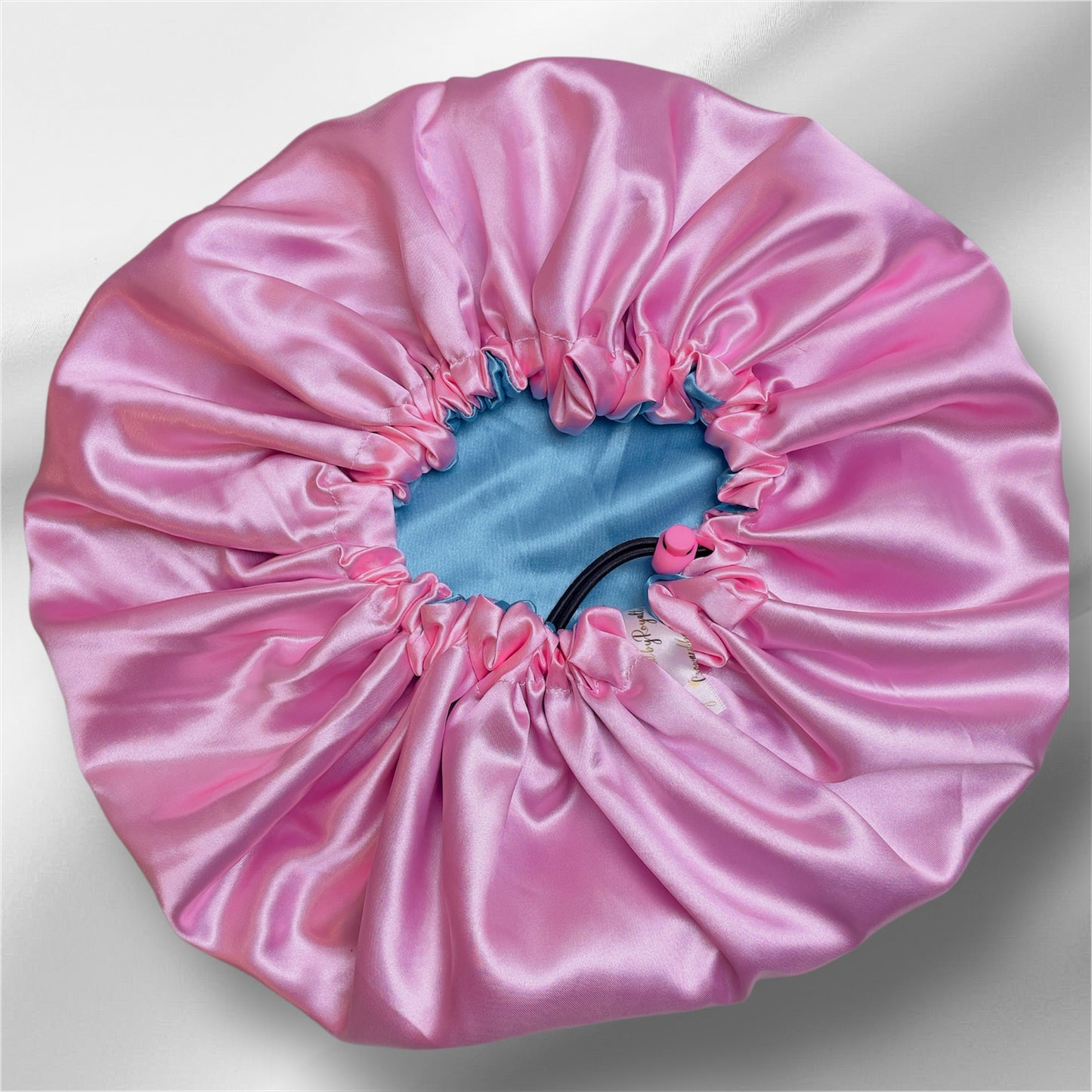 Sky Blue & Pink Reversible Satin Bonnet – Dual Colour Adjustable