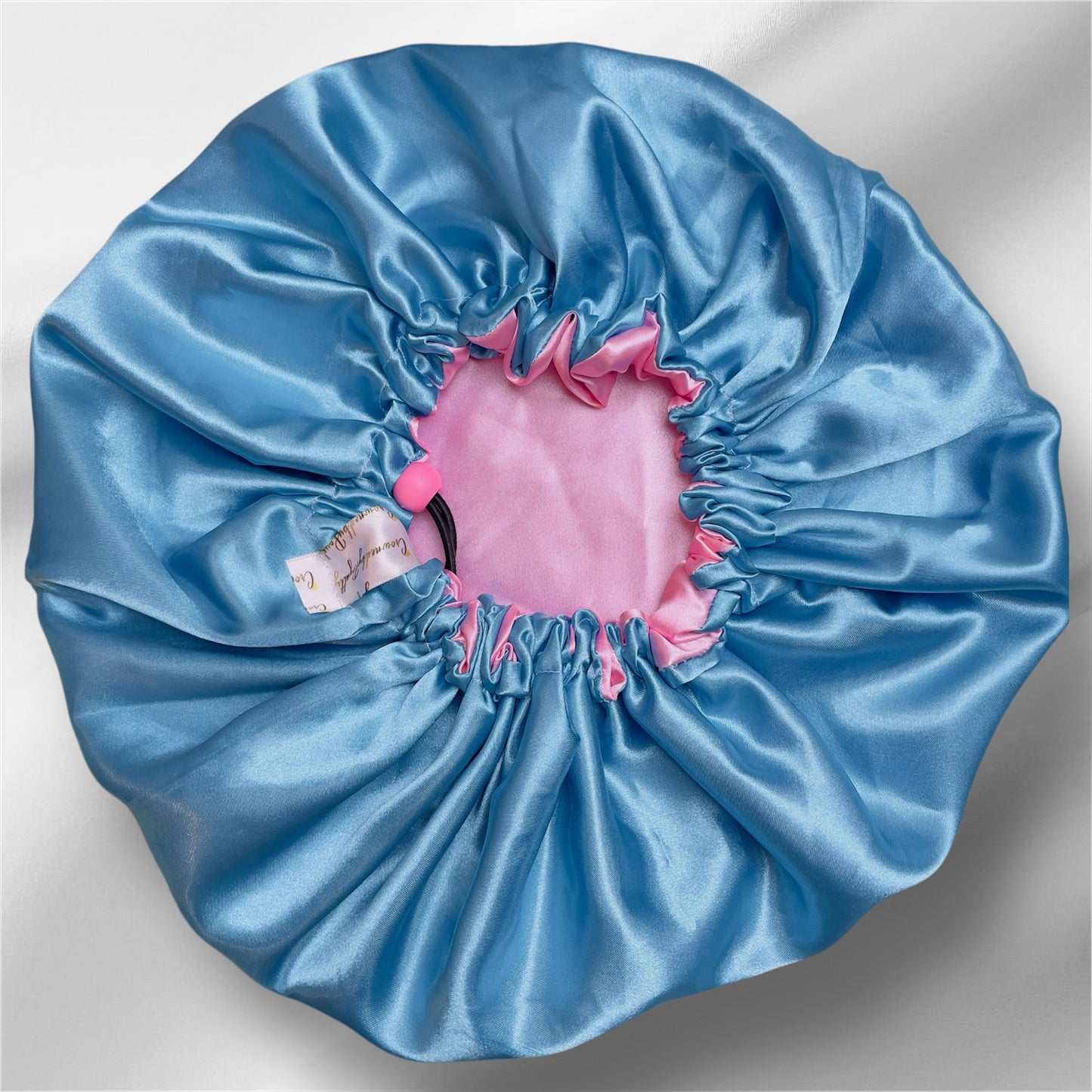 Sky Blue & Pink Reversible Satin Bonnet – Dual Colour Adjustable