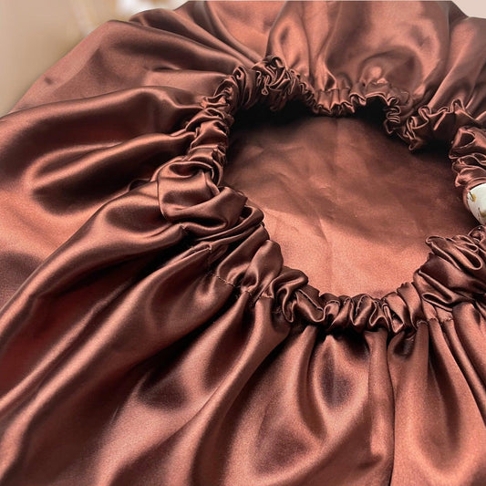 Chocolate Brown - Satin Bonnet - Crowned by Royalty