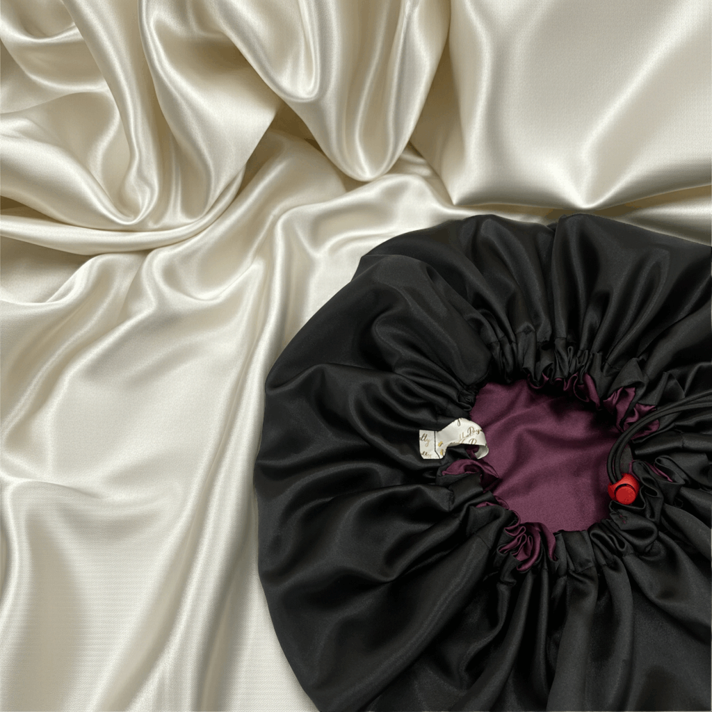 Wine Royale Satin Bonnet (Burgundy & Black)