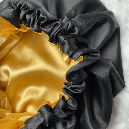 BLVCK ft GOLD Satin Bonnet - Luxurious Hair Protection - Crowned by Royalty