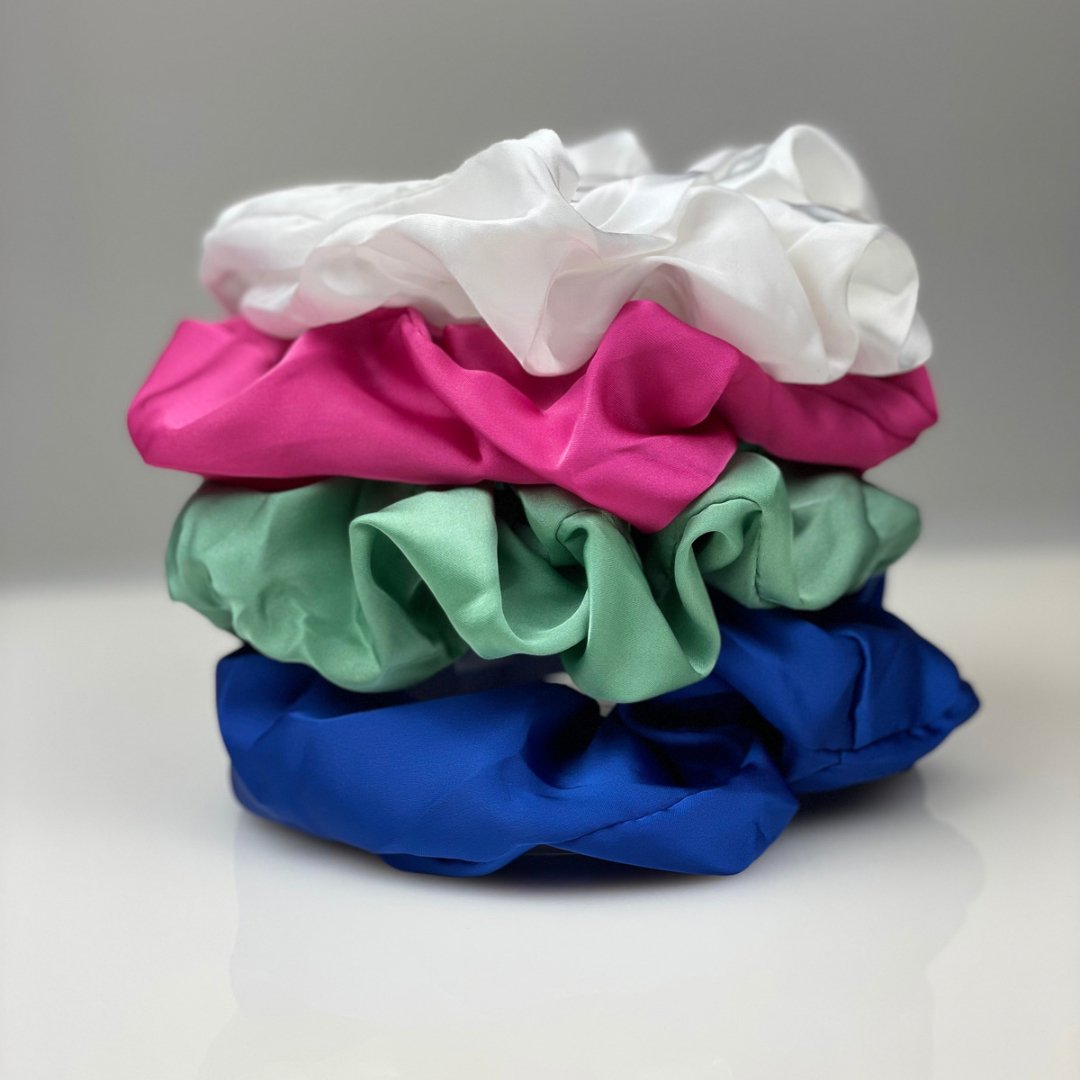 Luxurious Mixed Satin Scrunchie Set of 5 - Crowned by Royalty