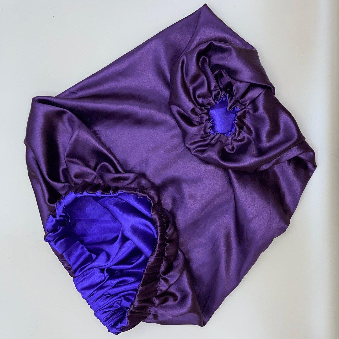 Reversible Satin Bonnet for Braids - Dual Color, Extra Large - Crowned by Royalty