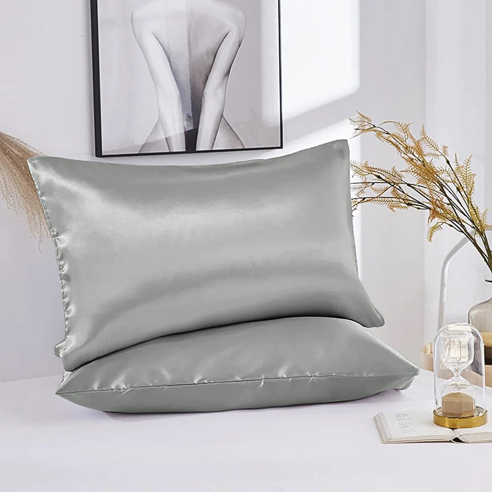 Satin Silk Pillowcase for Hair and Skin 2 Pack
