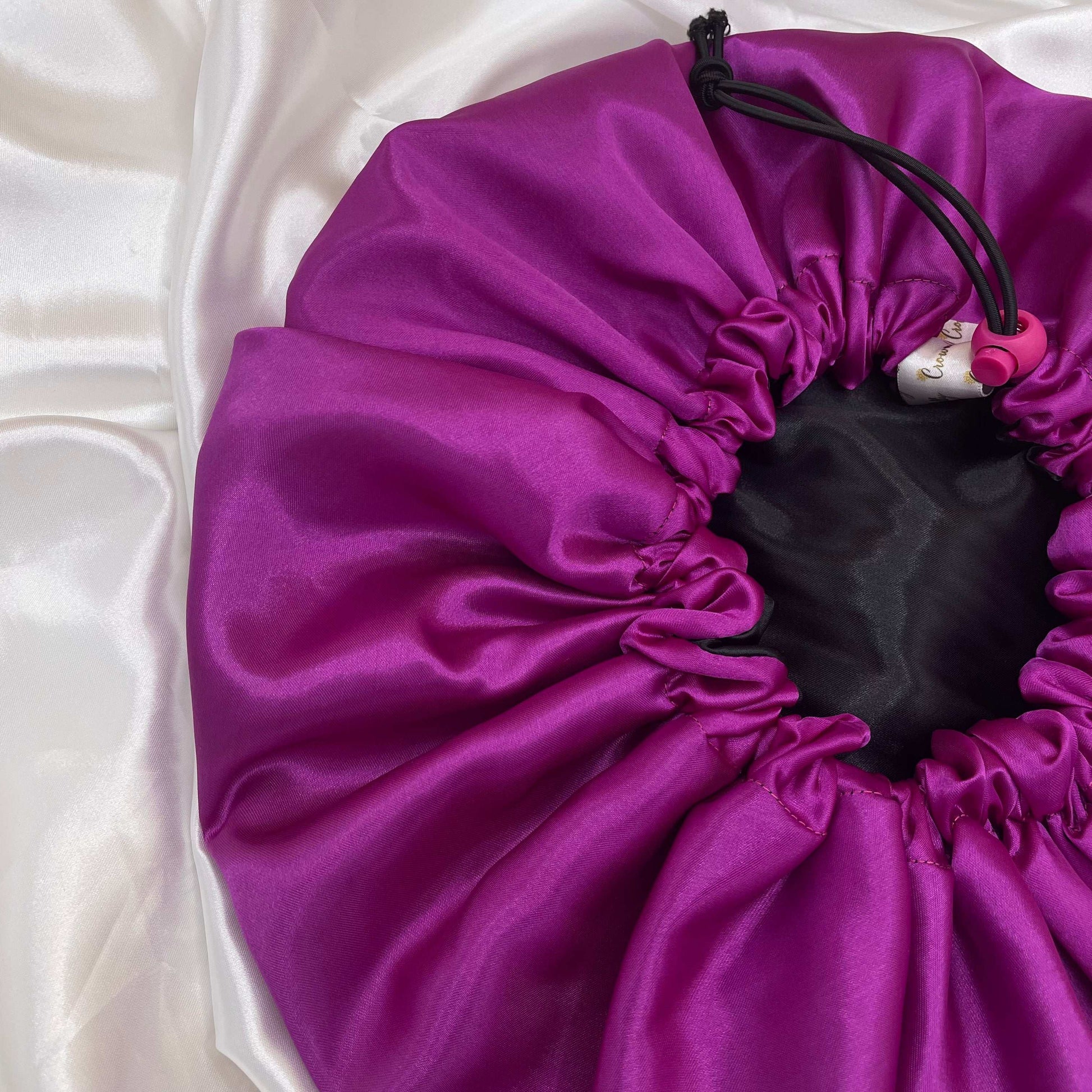 Berry Luxe Reversible Satin Bonnet – Adjustable Drawstring