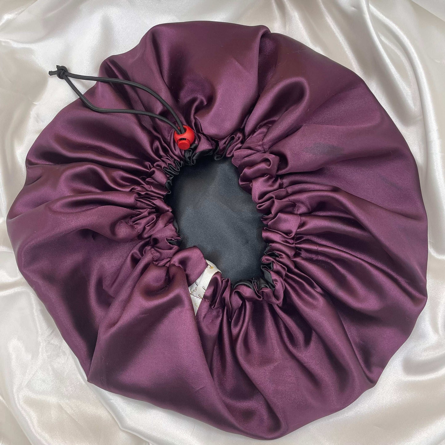 Wine Royale Satin Bonnet (Burgundy & Black)