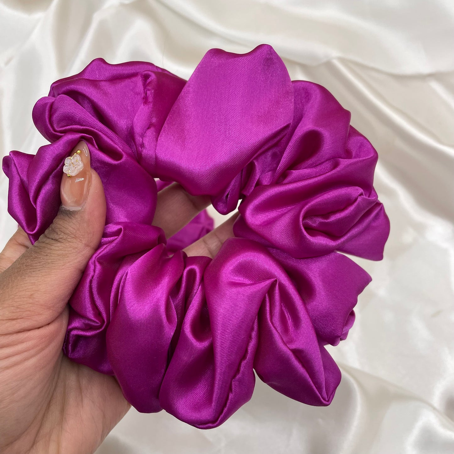 Radiant Orchid - Extra Large Satin Scrunchie (Magenta)