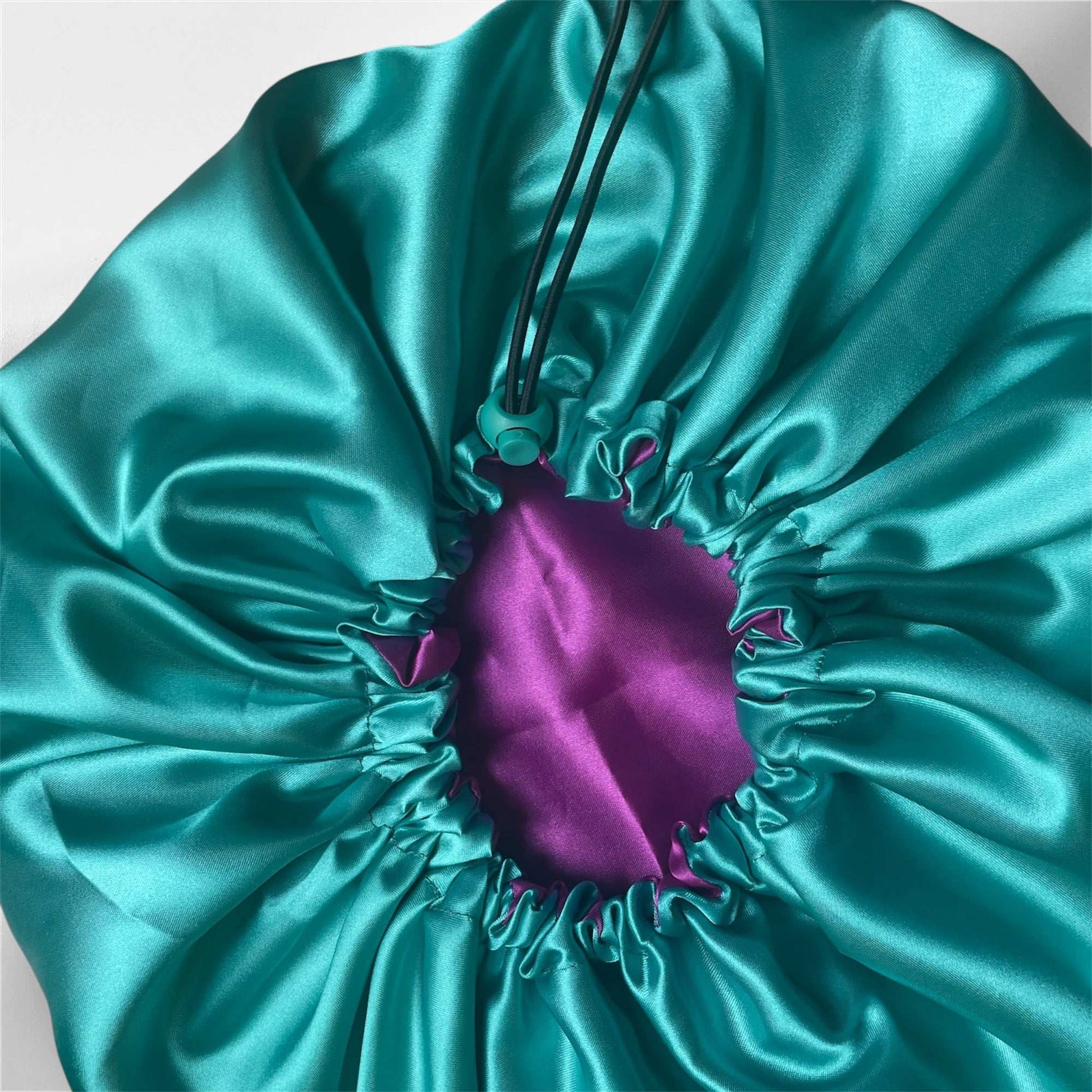 Minty Violet - Satin Bonnet Drawstring