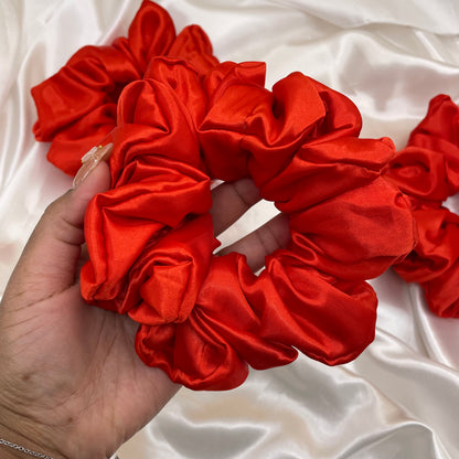 Fiery Elegance - Extra Large Satin Scrunchie (Red)