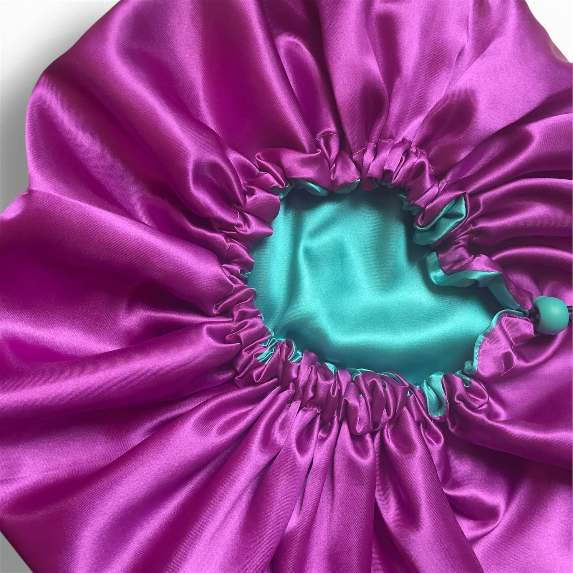 Minty Violet - Satin Bonnet Drawstring
