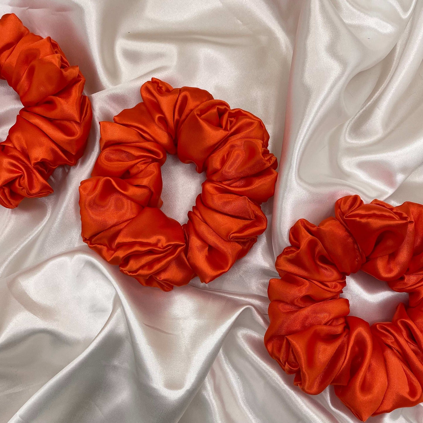 Sunset Ember - Extra Large Satin Scrunchie (Orange)