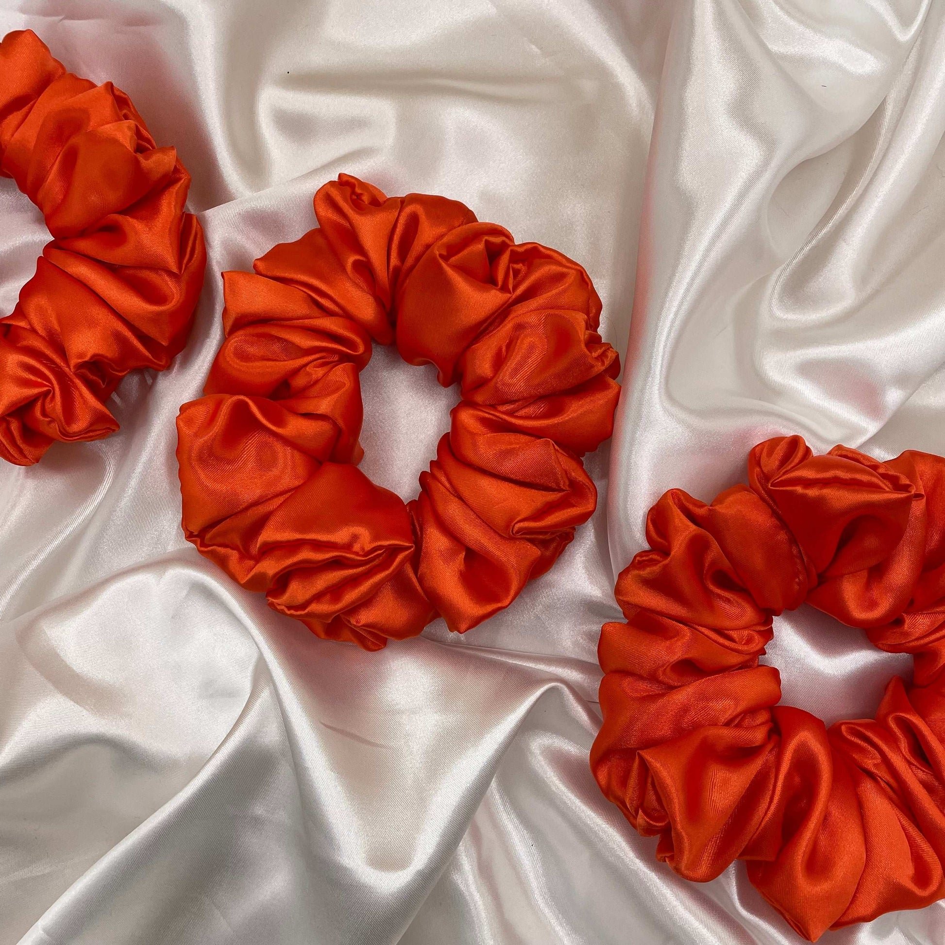 Sunset Ember - Extra Large Satin Scrunchie (Orange)