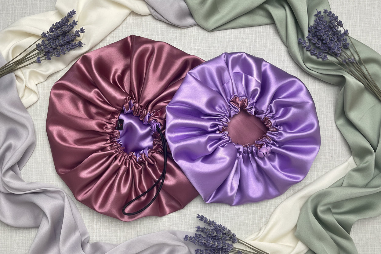 Dusky Lilac Reversible Satin Bonnet