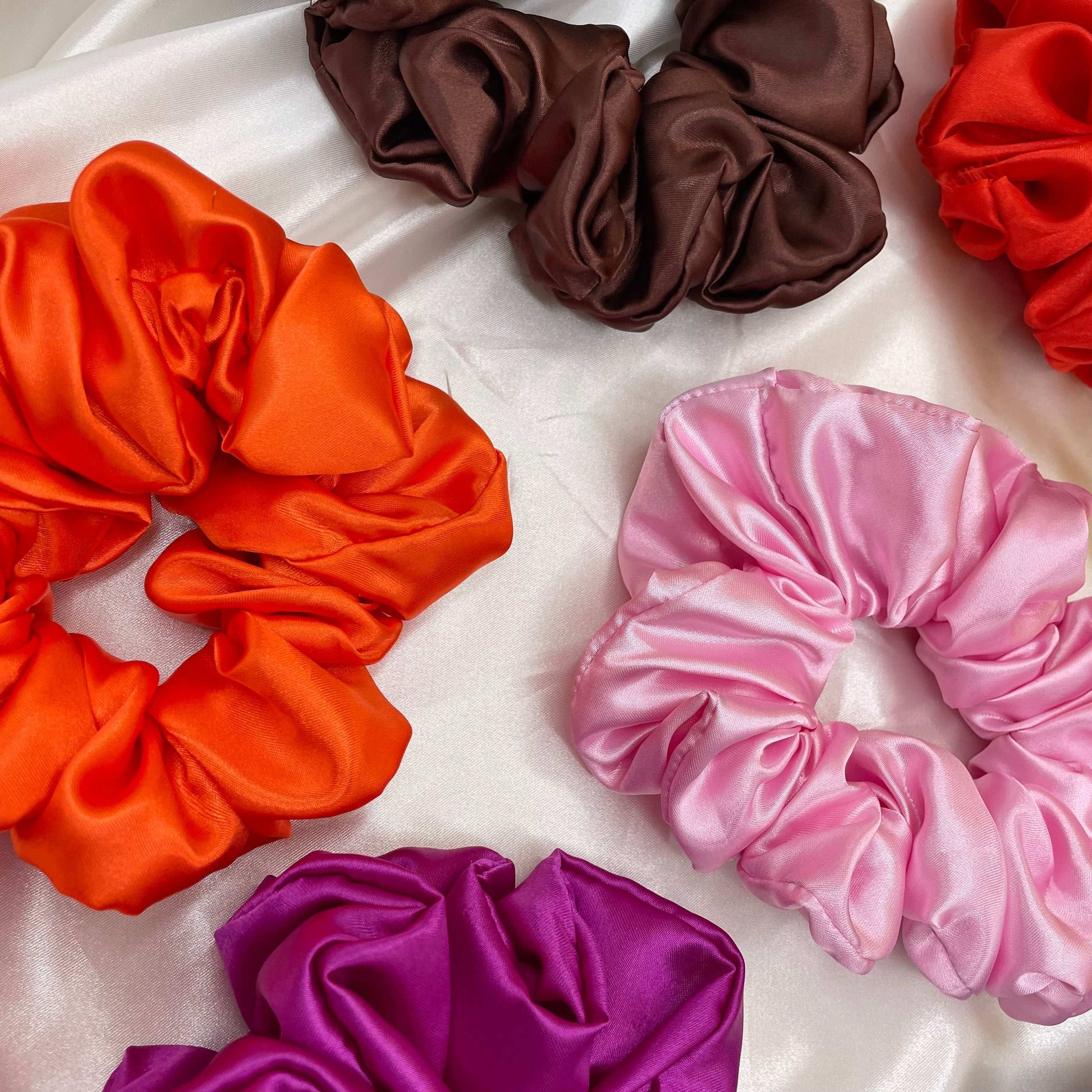Luxury Satin Scrunchies | Eco-Friendly Hair Ties  -  Pack of 5