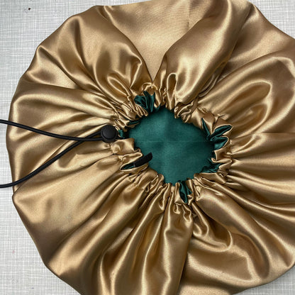 Golden Olive - Reversible Satin Bonnet