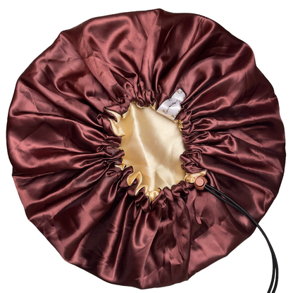 Chestnut Gold Reversible - Satin Bonnet drawstring