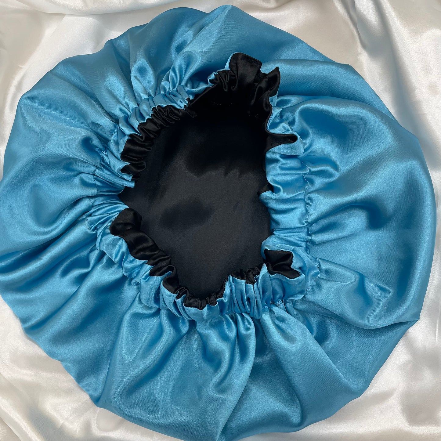 Reversible Satin Bonnets – Deep Blue & Soft Sky Blue Collection