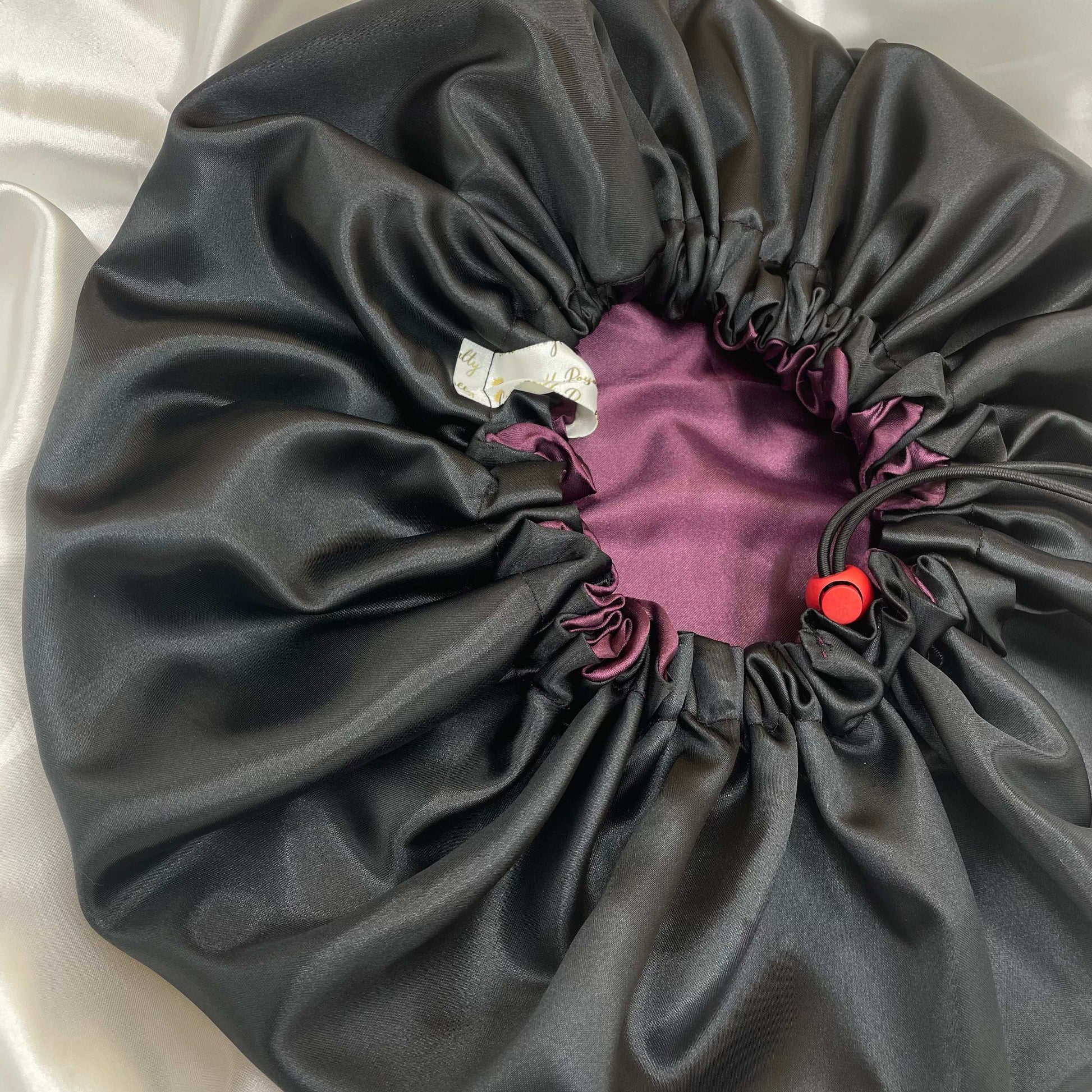 Wine Royale Satin Bonnet (Burgundy & Black)