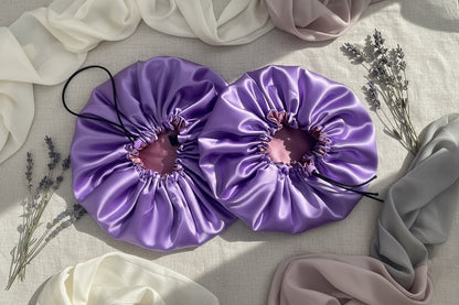 Dusky Lilac Reversible Satin Bonnet