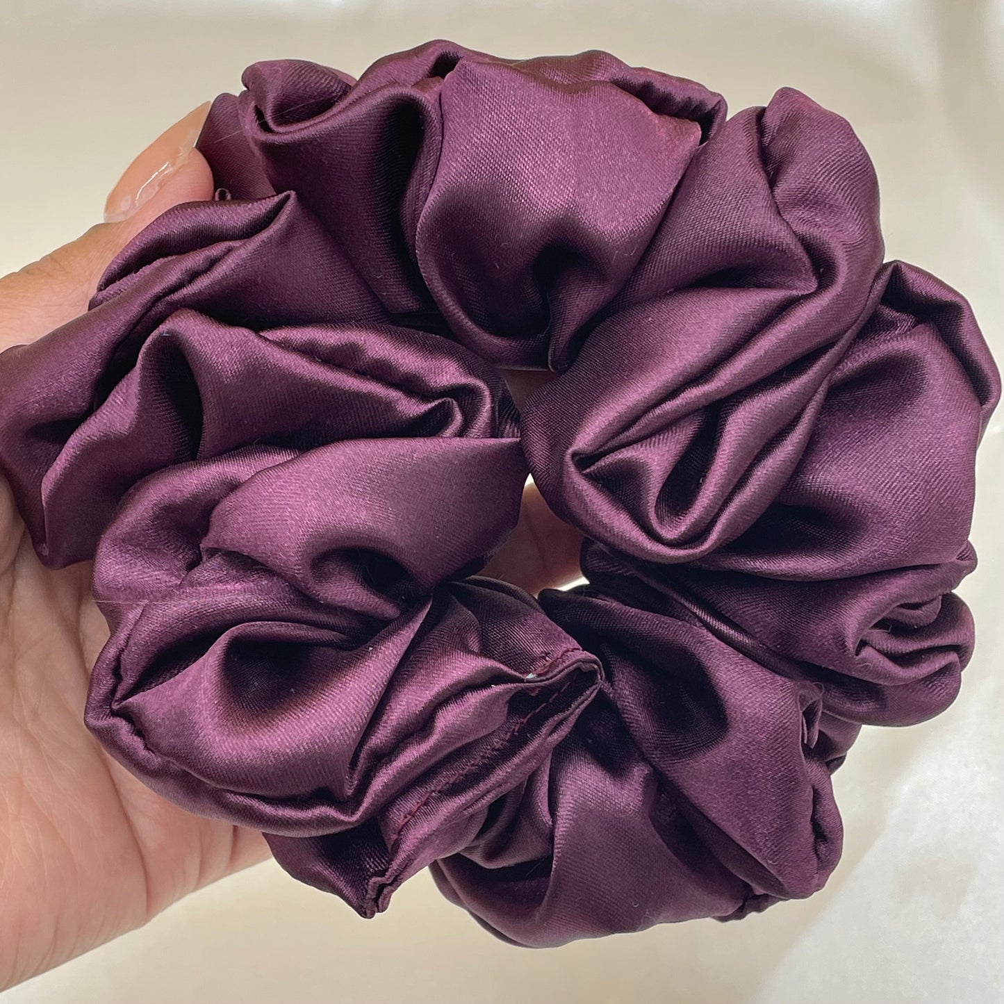 Burgundy Extra-Large Satin Scrunchie