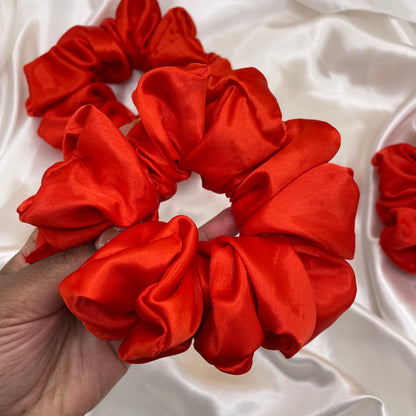 Fiery Elegance - Extra Large Satin Scrunchie (Red)