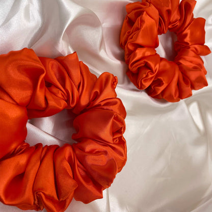 Sunset Ember - Extra Large Satin Scrunchie (Orange)