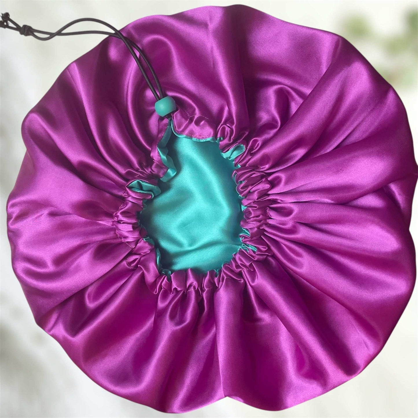 Minty Violet - Satin Bonnet Drawstring