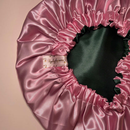 Blush Sage – Reversible Satin Bonnet | Adjustable & Versatile Hair Protection