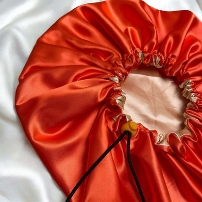 Golden Apricot - Drawstring Satin Bonnet