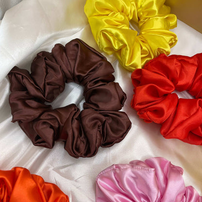 Luxury Satin Scrunchies | Eco-Friendly Hair Ties  -  Pack of 5