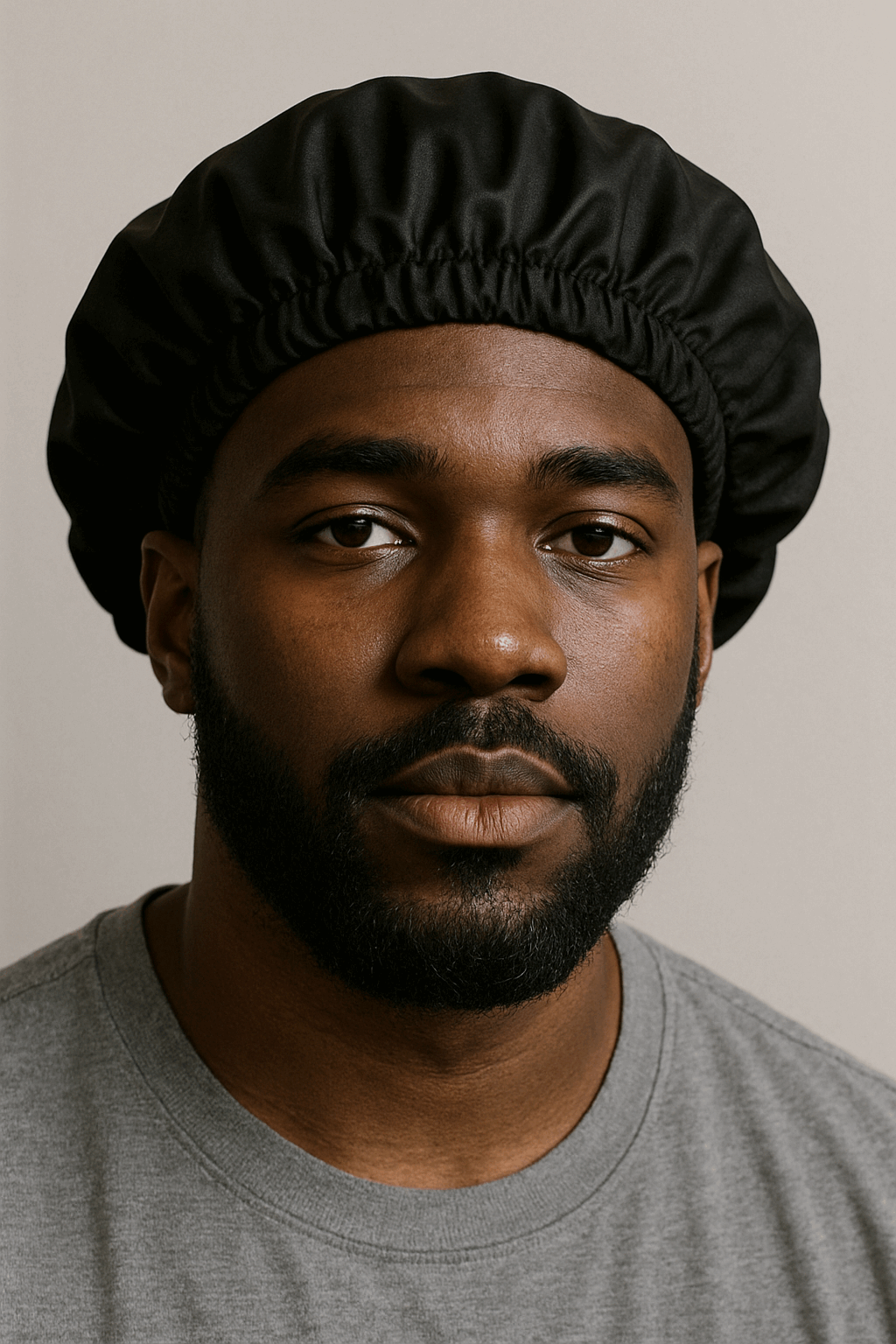 Men’s Satin Hair Bonnet – Adjustable, Drawstring, Breathable, Protective for Waves & Curly Hair