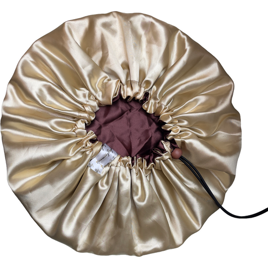 Chestnut Gold Reversible - Satin Bonnet drawstring