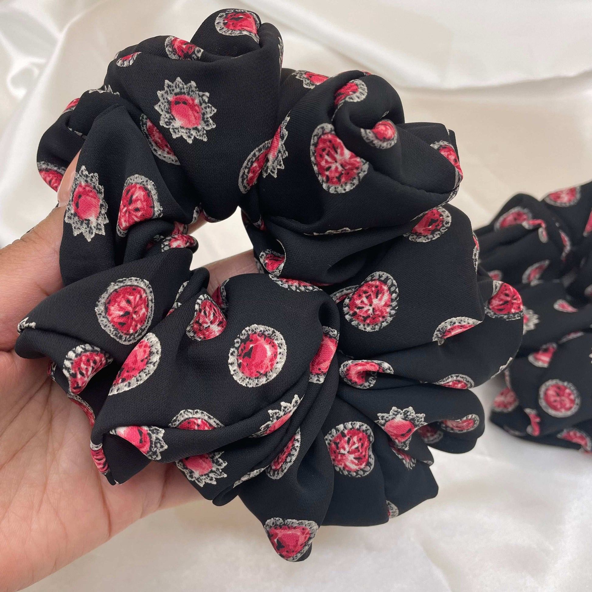 Regal Ruby Chiffon Scrunchie (Extra Large)