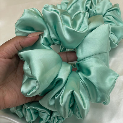 Mint Green Extra-Large Satin Scrunchie