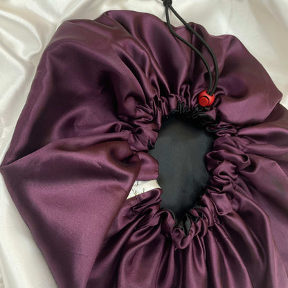 Wine Royale Satin Bonnet (Burgundy & Black)